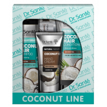 KAZETA DR.SANTE COCONUT ŠAMPÓN 250ML + KONDICIÓNER 200ML + KRÉM NA RUKY 7ML + BALZAM NA PERY 4G 