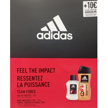 KAZETA ADIDAS MEN TEAM FORCE TOALETNÁ VODA 100ML + SPRCHOVÝ GÉL 250ML