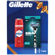 KAZETA GILLETTE MACH3 STROJČEK + 2 NÁHRADNÉ HLAVICE + OLD SPICE SPRCHOVÝ GÉL 250ML 