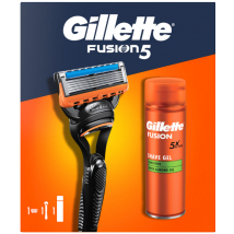 KAZETA GILLETTE FUSION 5 STROJČEK + GÉL HA HOLENIE 200ML