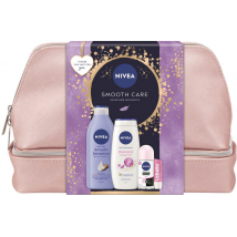 KAZETA NIVEA TAŠKA WOMEN SMOOTH CARE TELOVÉ MLIEKO 400ML + SPRCHOVÝ GÉL 250ML + ROLL ON 50ML + LABELLO 4,8G