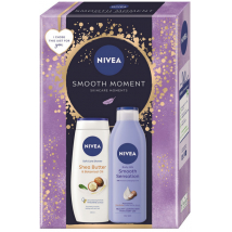 KAZETA NIVEA WOMEN BOX SMOOTH MOMENT TELOVÉ MLIEKO 250ML + SPRCHOVACÍ GÉL 250ML