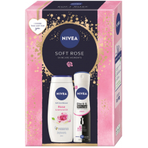 KAZETA NIVEA WOMEN BOX SOFT ROSE SPRCHOVÝ GÉL 250ML + ANTIPERSPIRANT 150ML 