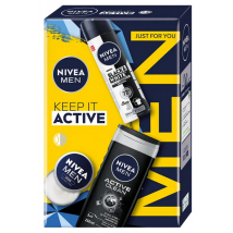 KAZETA NIVEA MEN BOX KEEP IT ACTIVE ANTIPERSPIRANT 150ML + SPRCHOVÝ GÉL 250ML + KRÉM 30ML