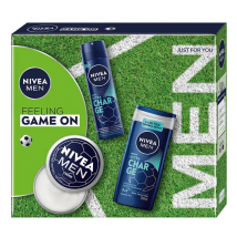 KAZETA NIVEA MEN BOX FEELING GAME ON SPRCHOVÝ GÉL 250ML + ANTIPERSPIRANT 150ML + KRÉM 150ML