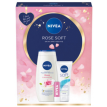 KAZETA NIVEA WOMEN ROSE SOFT SPRCHOVÝ GÉL 250ML + KRÉM 75ML + LABELLP NA PERY 4,8G