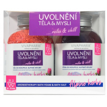 KAZETA SPA UVOĽNENIE TELA & MYSLE PENA DO KÚPEĽA 500ML + SOĽ DO KÚPEĽA  600G