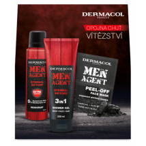 KAZETA DERMACOL MEN AGENT ETERNAL VICTORY SPRCHOVÝ GÉL 250ML + ZLUPOVACIA PLEŤOVÁ MASKA 10ML + DEZODORANT 150ML