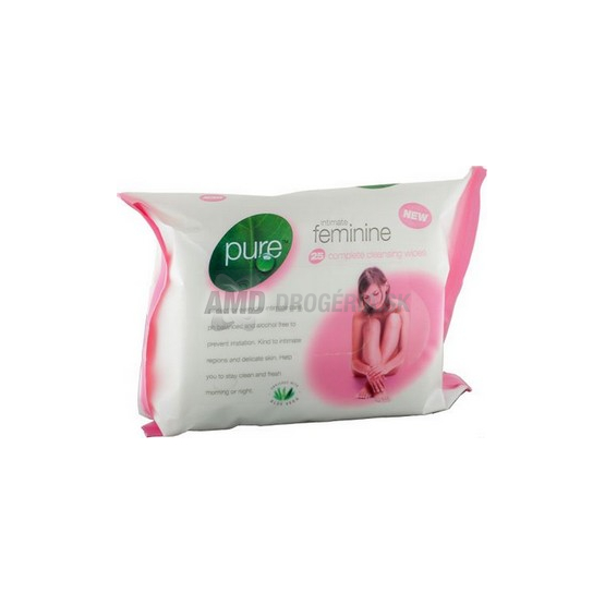 PURE VLHČENÉ UTIERKY FEMININE INTIMNÉ ALOE VERA 25 KS