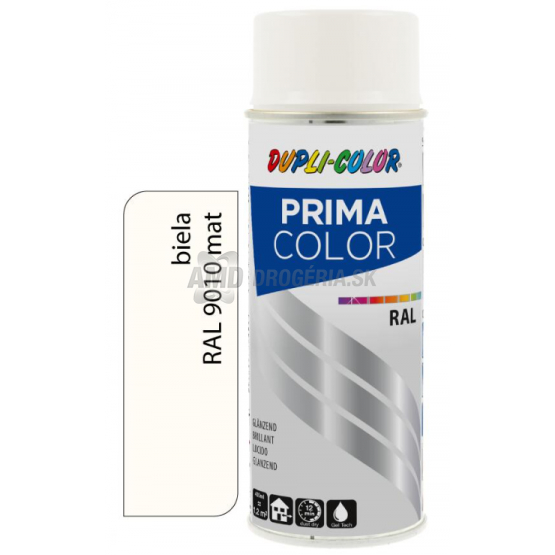 DUPLI COLOR PRIMA SPRAY RAL 9010 BIELA 500ML MATNÁ