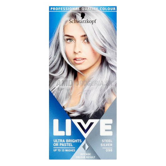 SCHWARZKOPF LIVE ULTRA BRIGHT 098 STEEL SILVER