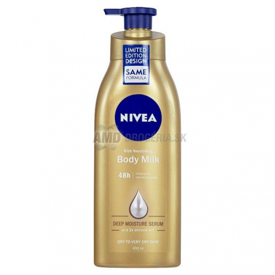 NIVEA TELOVÉ MLIEKO MANDĽOVÝ OLEJ VEĽMI SUCHA POKOŽKA 400 ML