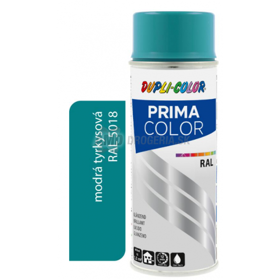 DUPLI COLOR PRIMA SPRAY RAL 5018 MODRÁ TYRKYSOVÁ 400 ML LESK