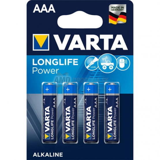 VARTA AAA LONGLIFE ALKALINE LR03 1,5V 4 KS