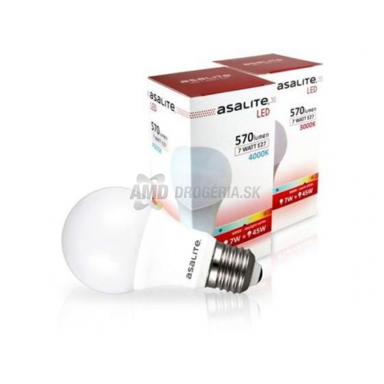 ŽIAROVKA ASALITE LED 7W E27 3000K TEPLÁ BIELA