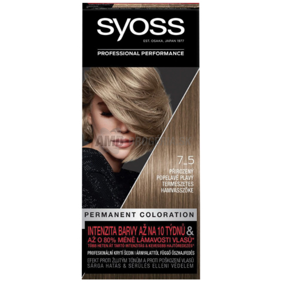 SYOSS COLOR PROFESIONAL PRIRODZENÝ POPOLAVÝ BLOND 7-5