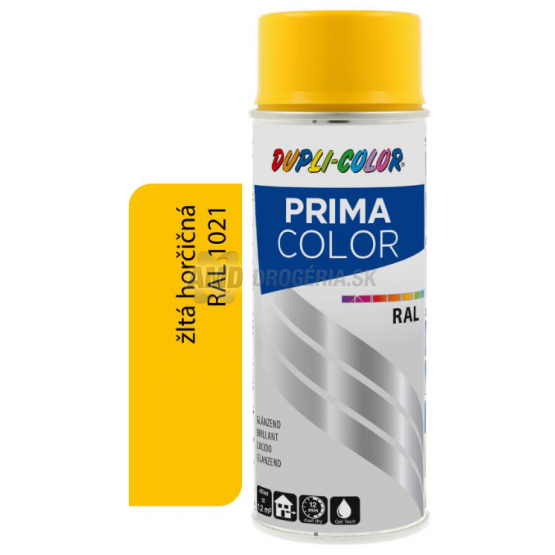 DUPLI COLOR PRIMA SPRAY RAL 1021 ŽLTÁ HORČIČNÁ 500ML LESK