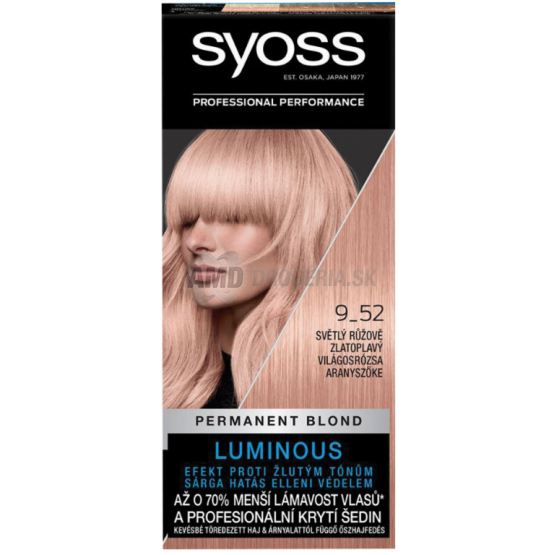 SYOSS COLOR PROFESIONAL SVETLÝ RUŽOVÝ BLOND 9-52