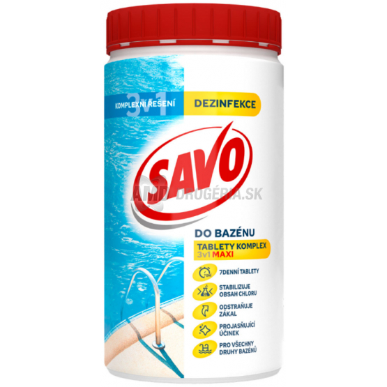 SAVO BAZÉN CHLÓROVÉ TABLETY MAXI 3V1  1,2KG