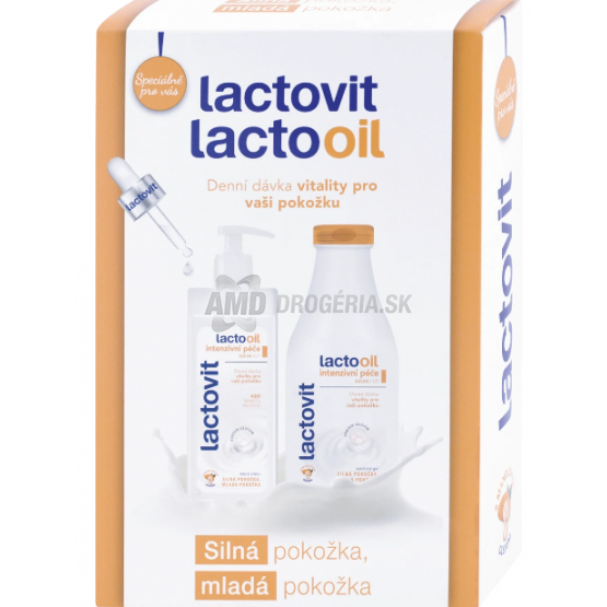 KAZETA LACTOVIT LACTOOIL SPRCHOVÝ GÉL 500ML + TELOVÉ MLIEKO 400ML 