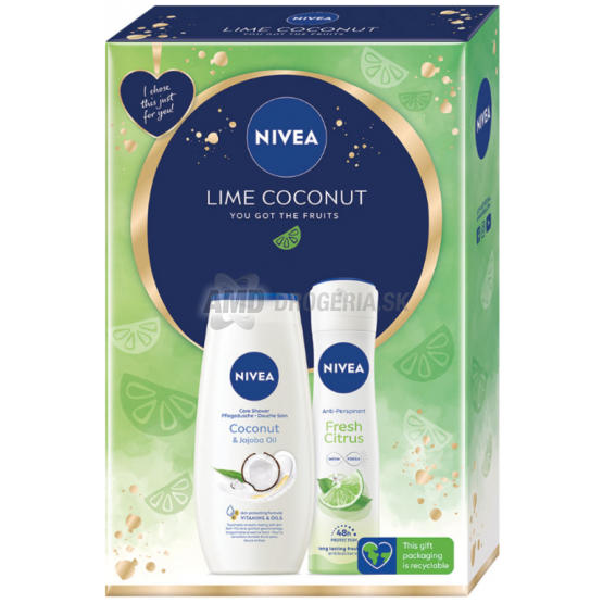 KAZETA NIVEA WOM LIME COCONUT  SPRCHOVÝ GÉL 250ML + ANTIPERSPIRANT 150ML