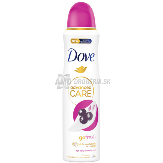 DOVE DEODORANT ADVANCED CARE WOMEN ACAI & WATELILY 150ML 