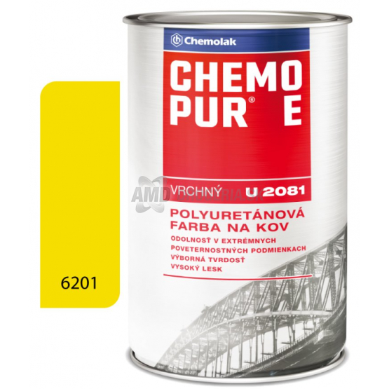 CHEMOLAK CHEMOPUR U2081 6201 ŽLTÁ STREDNÁ POLYURETÁNOVÁ VRCHNÁ FARBA 0,8KG 