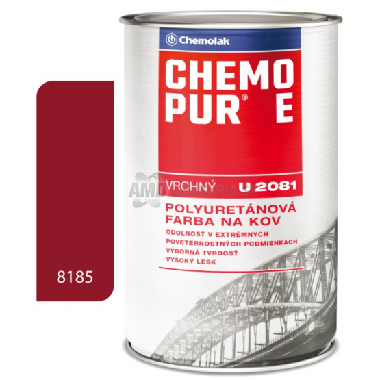 CHEMOLAK CHEMOPUR U2081 8185 ČERVENÁ POLYURETÁNOVÁ VRCHNÁ FARBA 0,8KG 