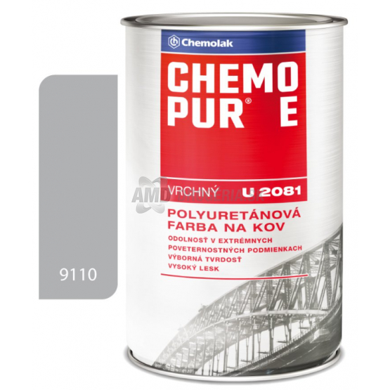 CHEMOLAK CHEMOPUR U2081 9110 HLINÍKOVÁ  POLYURETÁNOVÁ VRCHNÁ FARBA  0,8KG 