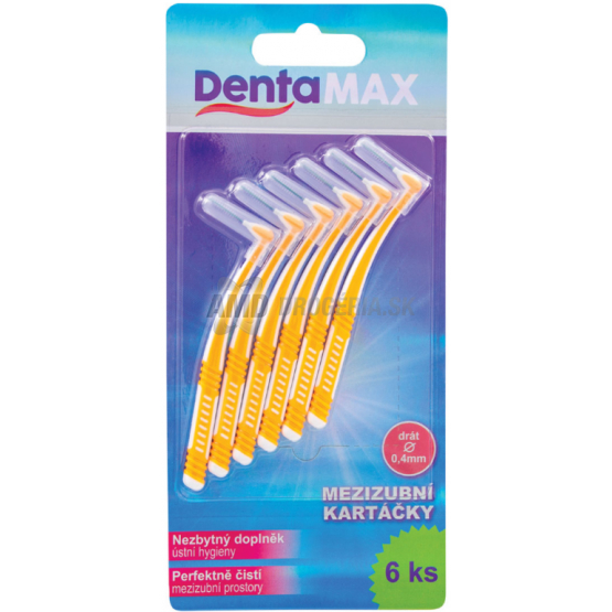 DENTAMAX MEDZIZUBNÉ KEFKY ZAHNUTÉ 6KS 0,4MM