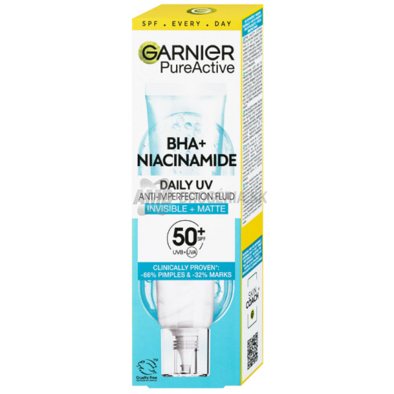 GARNIER PURE PLEŤOVÝ FLUID BHA+ NIACIMIDE SPF 50+ 40ML