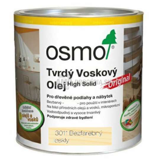 OSMO TVRDÝ VOSKOVÝ OLEJ ORIGINAL LESKLÝ 3011 0,75L 