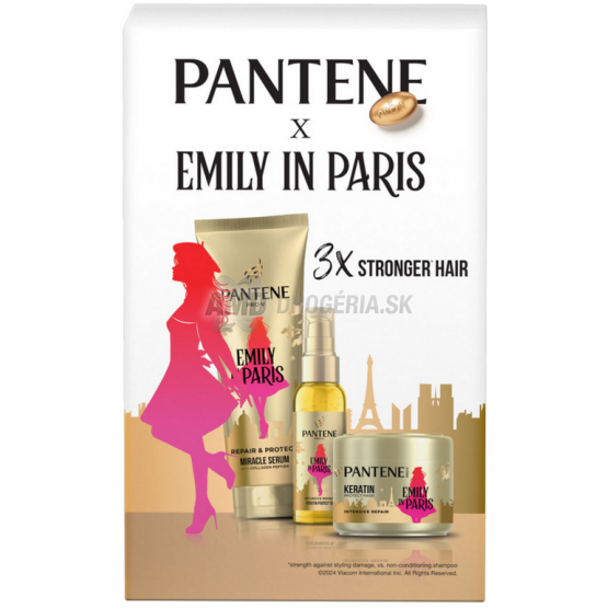 KAZETA PANTENE EMILY IN PARIS MASKA 300ML + 3 MINUTOVÁ MASKA 200ML + OLEJ NA VLASY KERATIN 100ML