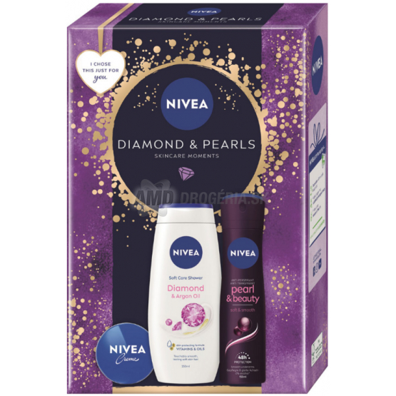 KAZETA NIVEA WOMEM BOX DIAMOND PEARLS ANTIPERSPIRANT 150ML + SPRCHOVÝ GÉL 250ML + KRÉM 30ML