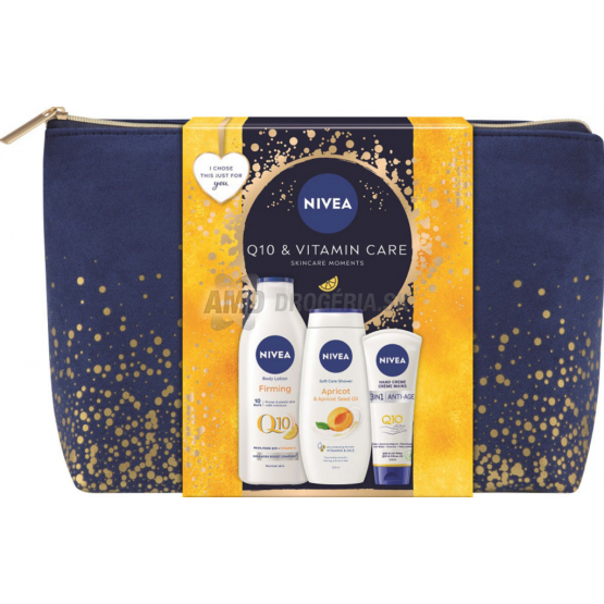 KAZETA NIVEA TAŠKA WOMEN Q10 VITAMIN CARE TELOVÉ MLIEKO 400ML + SPRCHOVÝ GÉL 250ML + KRÉM NA RUKY 100ML