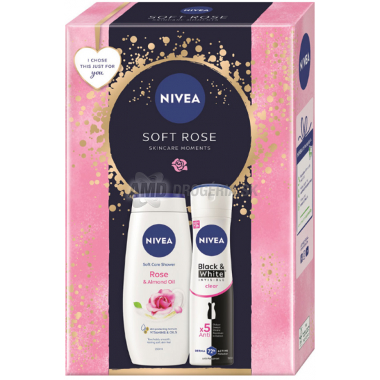 KAZETA NIVEA WOMEN BOX SOFT ROSE SPRCHOVÝ GÉL 250ML + ANTIPERSPIRANT 150ML 