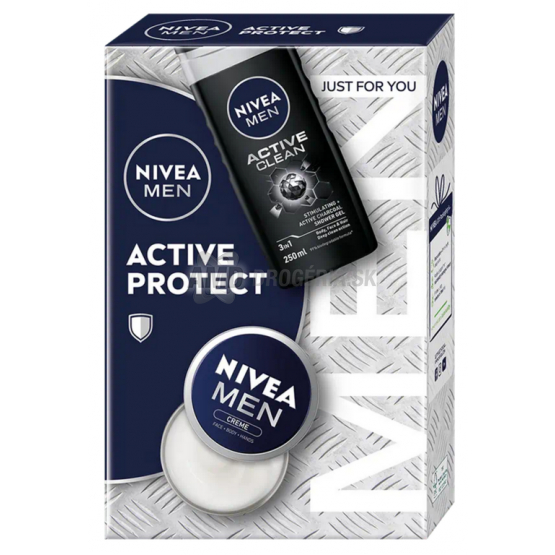 KAZETA NIVEA MEN BOX ACTIVE PROTECT SPRCHOVÝ GÉL 250ML + KRÉM 75ML