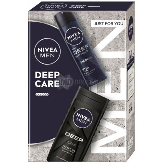 KAZETA NIVEA MEN BOX DEEP CARE SPRCHOVÝ GÉL 250ML + ANTIPERSPIRANT 150ML 