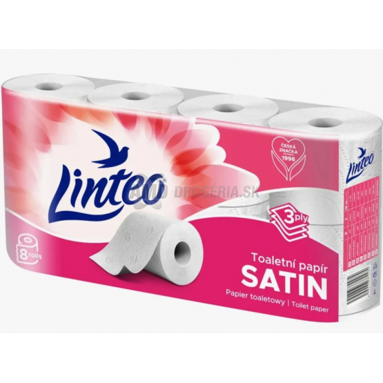 LINTEO TOALETNÝ PAPIER SATIN 3 VRSTVOVÝ 8KS BIELY 15M