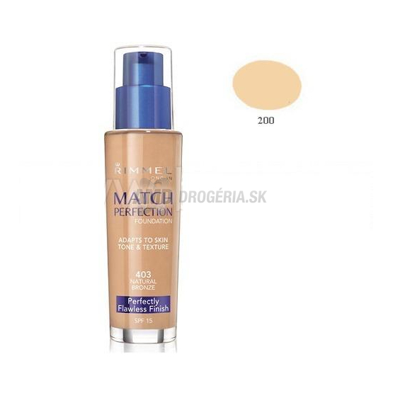 RIMEL MATCH PERFECTION MAKE-UP 200 SOFT BEIGE 30 ML