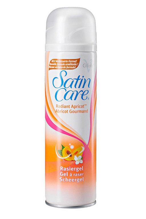 Гель для бритья satin. Гель для бритья. Gillette Satin Care (абрикос) 200мл. 6шт/упак. Satin Care линейка. Satin Care сыворотка. Пенка для бритья для девушек розовая.